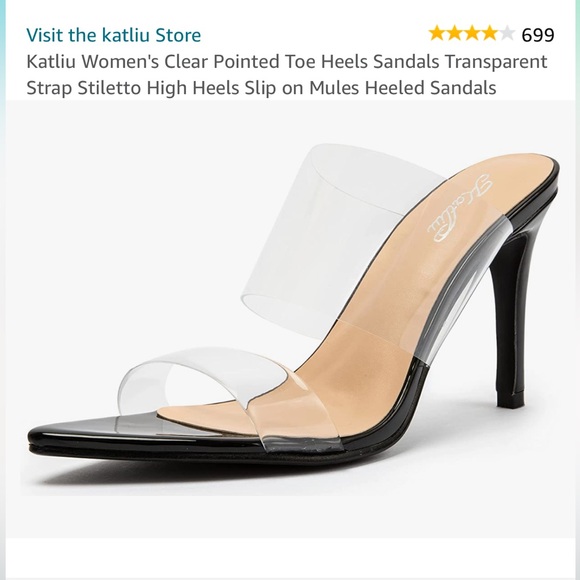 Black stiletto heel w transparent straps - Picture 1 of 11